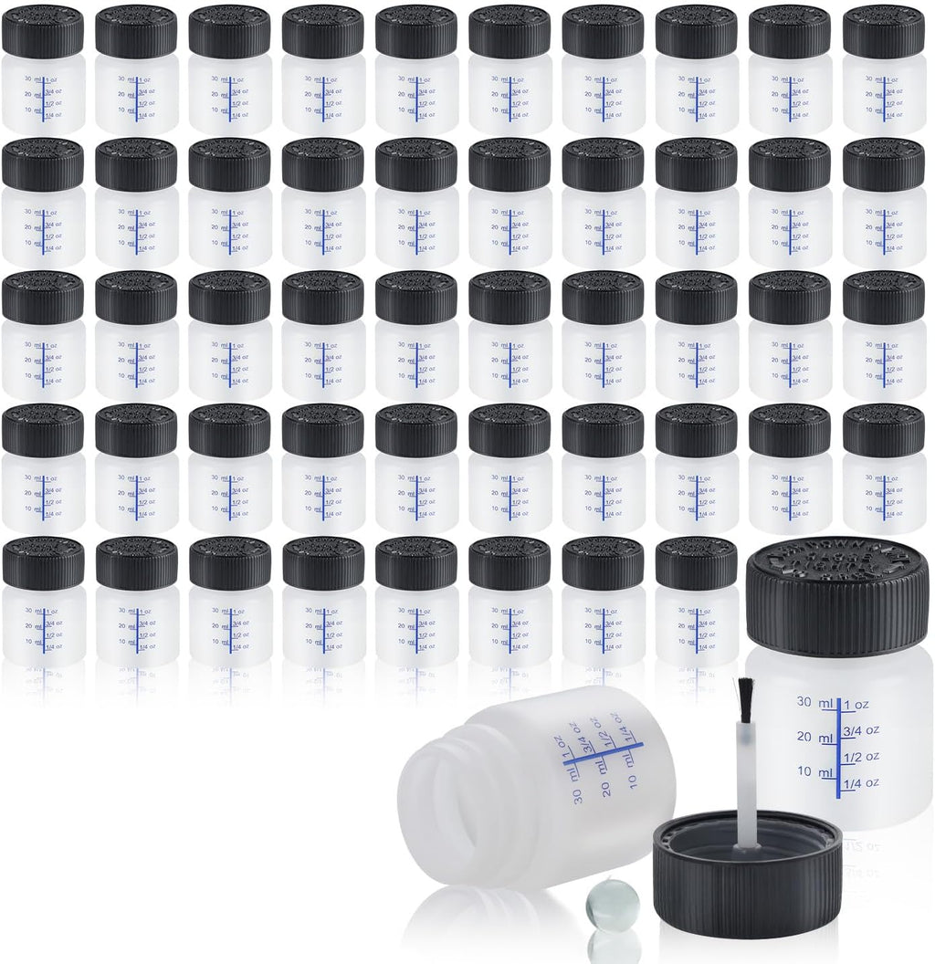 Lichamp Touch Up Paint Container, 50-Piece 1 oz Paint Touch Up Bottles with Brush, 1 Ounce (30ml) A150TP
