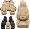 Leather Car Seat Covers Fit for Toyota Prius c 2012-2019, 5 Seater Car Seat Cover, Premium Waterproof, Scratch Resistant Car Interior Accessories (Full Set Beige)
