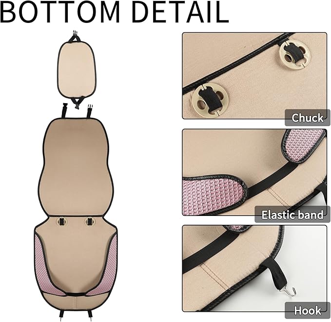 Auto Newer Car Seat Cover,Breathable Front Car Seat Cushion,Comfortable Car Seat Protector,Anti-Slip and Full Wrap Driver Car Seat Protector with Storage Pocket,Universal All Seasons(Pink,2PCS)