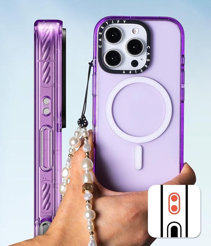 CASETiFY Impact Case for iPhone 16 [Slim / 8.2 ft. 4X Military Grade Drop Protection/Compatible with Magsafe] - Airtags - Clear Black