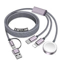 Travel Essentials for Apple Watch Charger,iPhone Charger,3 in 2 Type C/L/Magnetic Fast Charging Cable,Multi Charging Cable Portable Designed for iWatch Series,iPhone 17-11,Galaxy S26-S21,Car-6FT