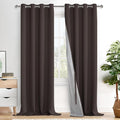 XWZO 100% Blackout Curtain Panels - Extra Large Thermal Insulated Black Liner Curtains, Noise Reducing and Heat Blocking Drapes for Bedroom with Tiebacks, Brown, W52 x L108, Set of 2