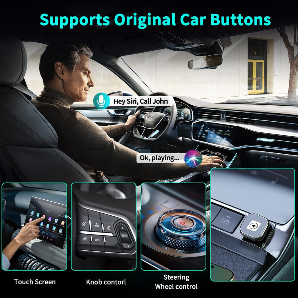 Wireless CarPlay Adapter for iPhone - Mini USB Design, Plug & Play, Auto Connect,Convert Wired to Wireless CarPlay in Seconds, iOS 10+ Compatible (2025 Upgrade) for Cars 2016+ (Black)