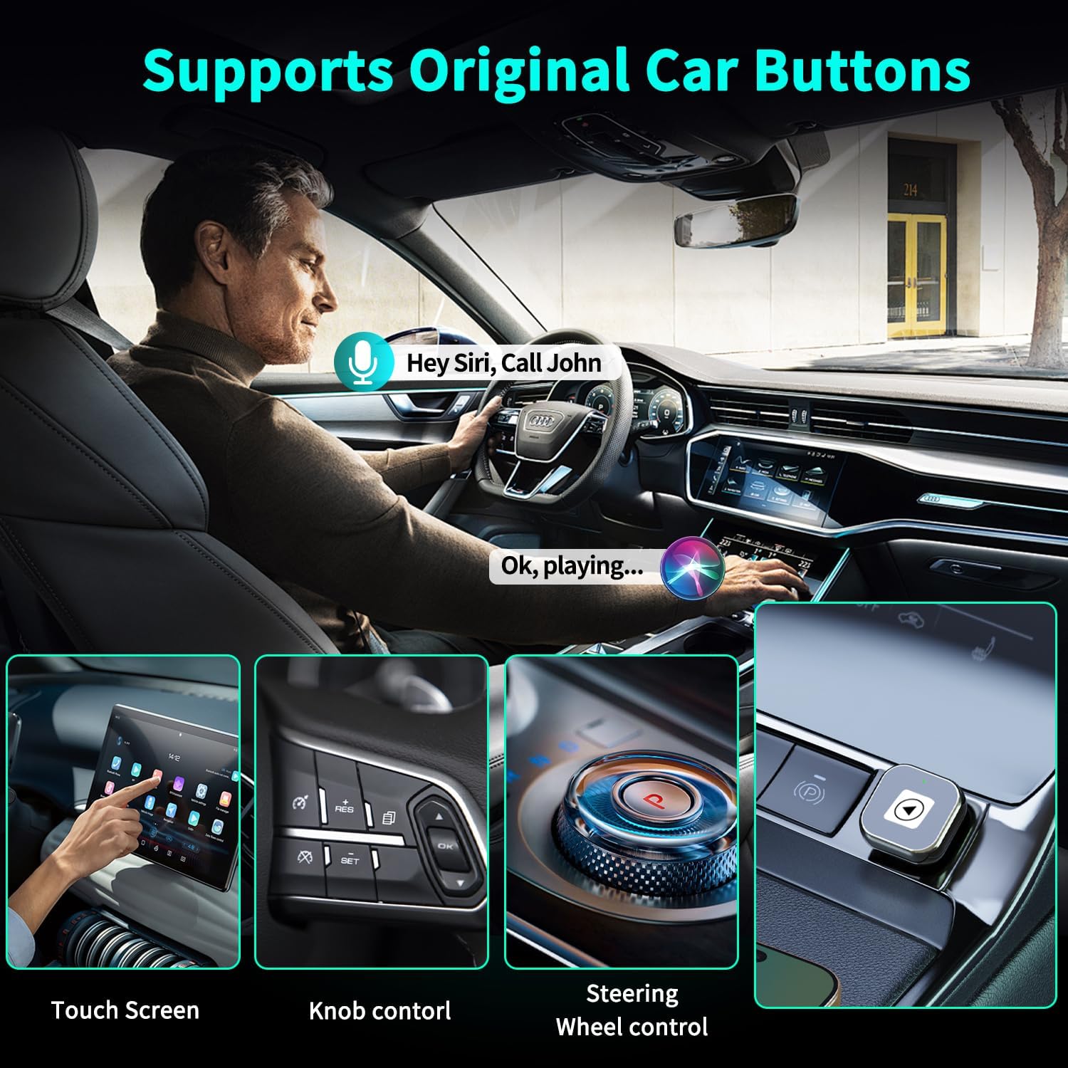 Wireless CarPlay Adapter for iPhone - Mini USB Design, Plug & Play, Auto Connect,Convert Wired to Wireless CarPlay in Seconds, iOS 10+ Compatible (2025 Upgrade) for Cars 2016+ (Black)