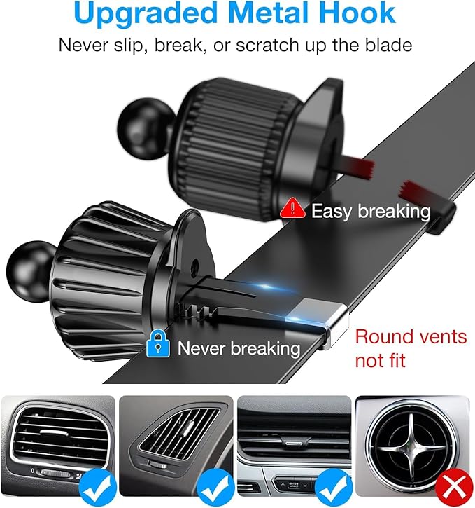 Coolpow for Magsafe Car Mount Charger【100% Stable】15W Magsafe Car Charger Magnetic Phone Holders for Your Car Accessories for Women Men car Phone Holder Wireless Car Charger for iPhone (Carbon Fiber)