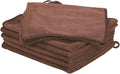 HARFINGTON 6 Pack Microfiber Cleaning Cloth, 16" x 12" Multi-Functional Cleaning Towels Reusable Absorbent Rags with Hook for Car Wash Kitchen Household Window Clean, Brown