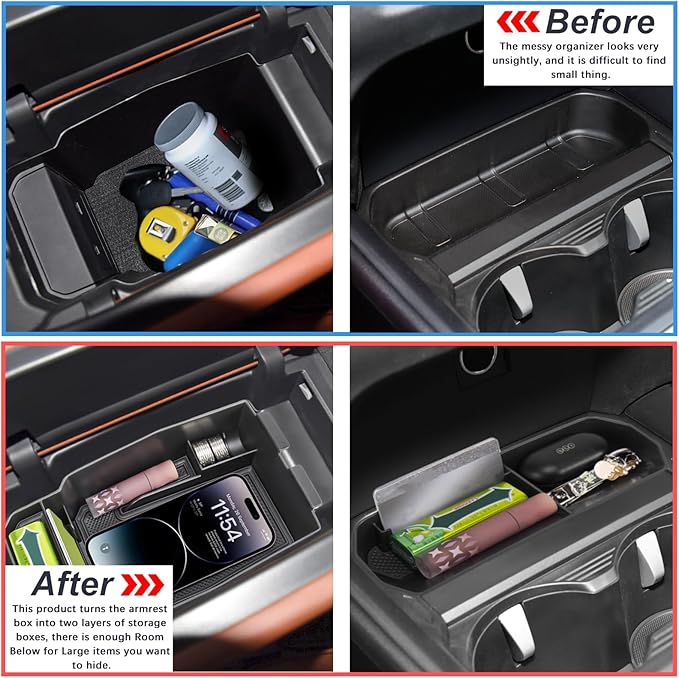 Center Console Organizer Compatible with 2023 2024 2025 2026 Mazda CX-50 Center Console Insert Tray Armrest Storage Box Coin Holder Interier Accessories