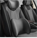 Car Headrest & Lumbar Support Cushion, Ergonomic Memory Foam Car Neck Back Support w/Removable Cover, Universal Breathable Lumbar Cushion Headrest Pillow with Adjusatble Strap (Gray)