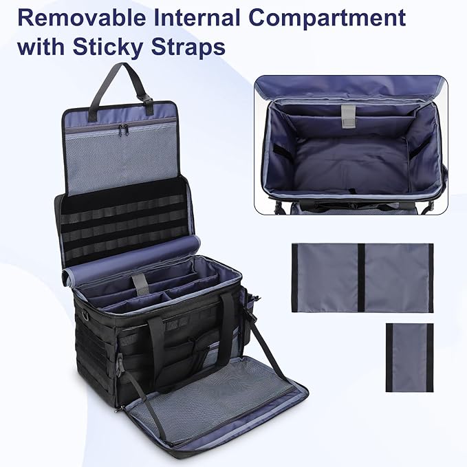 Patrol Bag Law Enforcement Police Gear Bag, Car Front Seat Organizer Tactical Officer Duty Bags, Police Car Accessories for Passenger Seat, Multiple Compartment Molle Webbing Removable Shoulder Strap