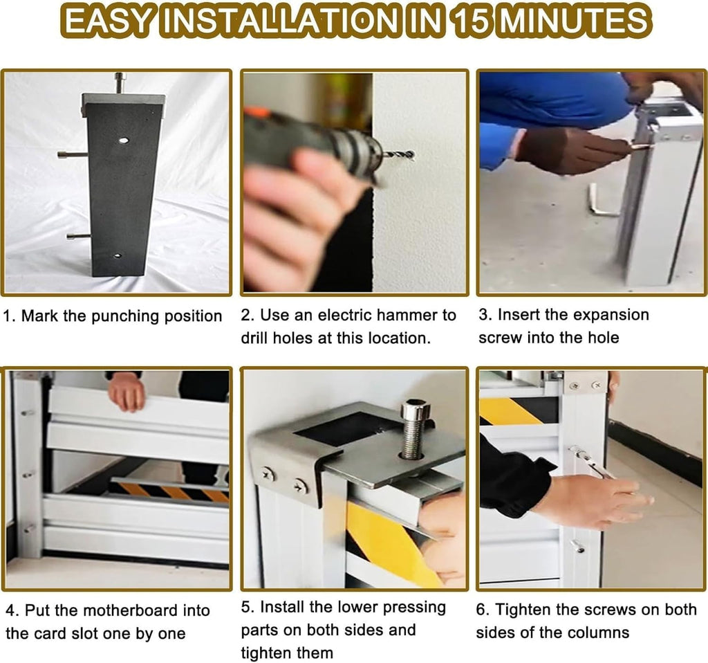 Reusable Heavy Duty Aluminum Flood Barriers for Home Exterior, Flood Protection Barriers Water Barrier Door Quick Detachable Garage Doors Detachable Mobile Rain Water Baffle ( H 15.7 inch L 14FT)