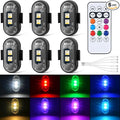 6PCS Wireless LED Strobe Lights with Remote Control, 8 Colors Rechargeable Led Lights Anti-Collision LED Emergency Warning Lights for Car Motorcycle Bike Drone Aircraft