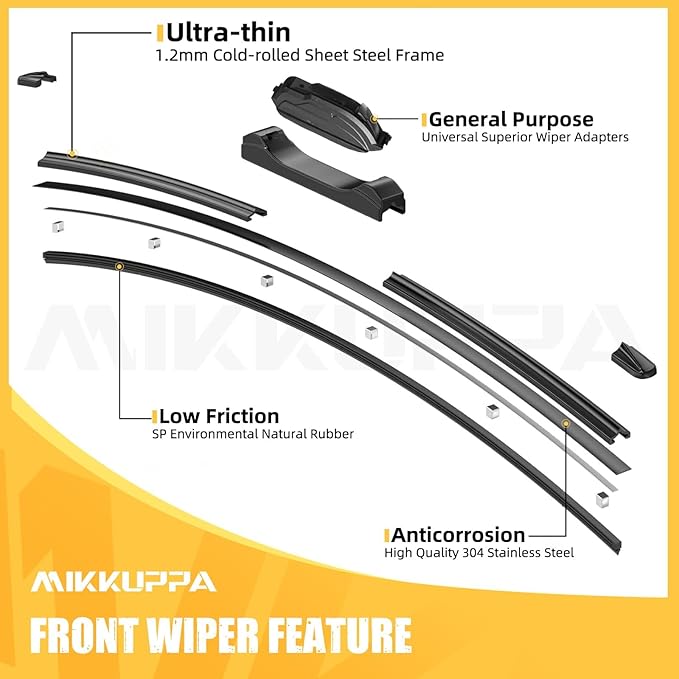 MIKKUPPA 24"+20"+10" Windshield Wiper Blades Replacement for 2017-2023 GMC Acadia, Front & Rear Wiper Blades Set, Durable Stable Quiet All Season (Pack of 3)