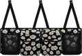 White Daisy Trunk Organizer for Car Auto Hanging Seat Back Storage with Adjustable Straps for SUVs, Vans, Cars Cargo Bag,Car Accessories