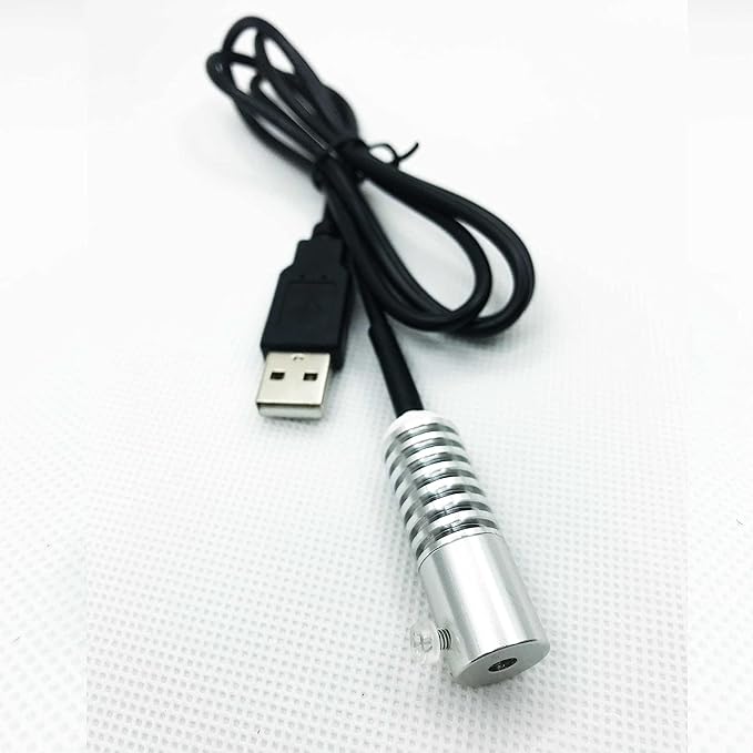 Side Glow Fiber Optic USB Light Source Illuminator Fiber lamp Light Source Guide Fiber LED Light Source 5V Fiber Small Light Source (Red, 3mm)