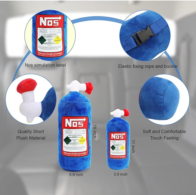 Car Neck Pillow NOS Pillow Bottle Car Headrest Pillow Soft Plush Neck Support Cushion for Driving, Office,Home,Party Decorations(11 inch&18 inch)