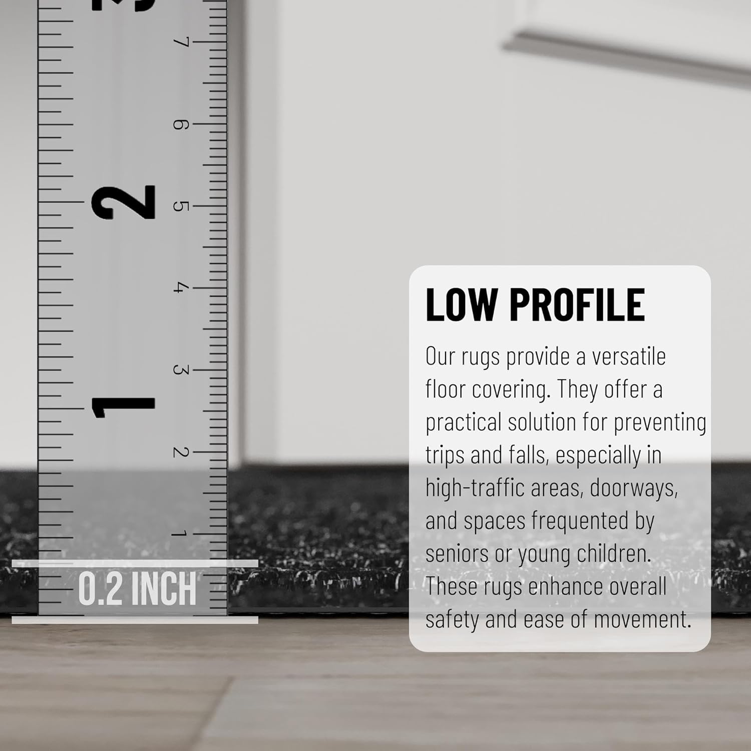 Ottomanson Mud Mat 2'7" x 4' Entryway Rug - Non-Slip Scraper Doormat for Muddy Paws, Dirt Trapping Indoor/Outdoor Mat for High-Traffic Areas, Kitchen, Garage, Patio, Black