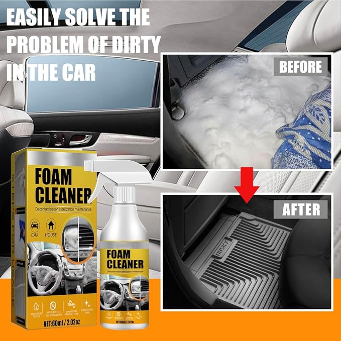 Foam Cleaner for Car, Foam Cleaner All Purpose, Foam Cleaner for Car Interior, Multi-Purpose Car Upholstery Cleaner for Car Seats Leather (2PC)