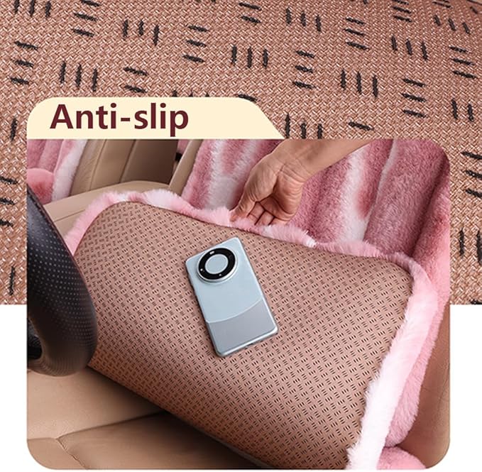 Luxury Plush Car Seat Cushion Set Car Headrest & Lumbar Support & Seat Cushion & Back Support Pillow Fluffy Fuzzy Car Seat Covers Non-Slip Cushion for Universal Accessories Automobiles (8, Grey)