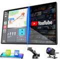 LAMTTO 9" Wireless CarPlay Screen with Net-Flix YouTube Apps Portable Car Play Screen for Apple Carplay and Android Auto with Backup Camera Navigation Bluetooth Voice Control AUX Siri