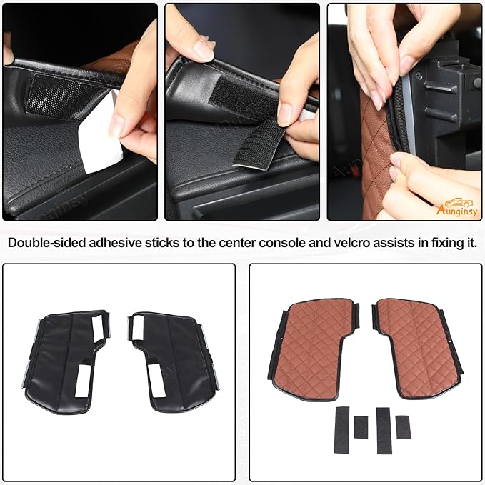 Car Leather Center Console Protector Cover Compatible with Toyota Tundra/Sequoia 2022-2026, Center Console Armrest Seat Box Cover Cushion Lid Protector Pad Waterproof Anti-Scratch Interior Accessories