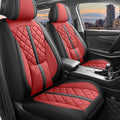otoez Car Seat Covers Full Set, Red Leather Seat Cover 5 Seat Waterproof & Breathable Automotive Seat Cushion Protector Full Coverage for Cars Sedens Trucks SUVs Vans (Red)