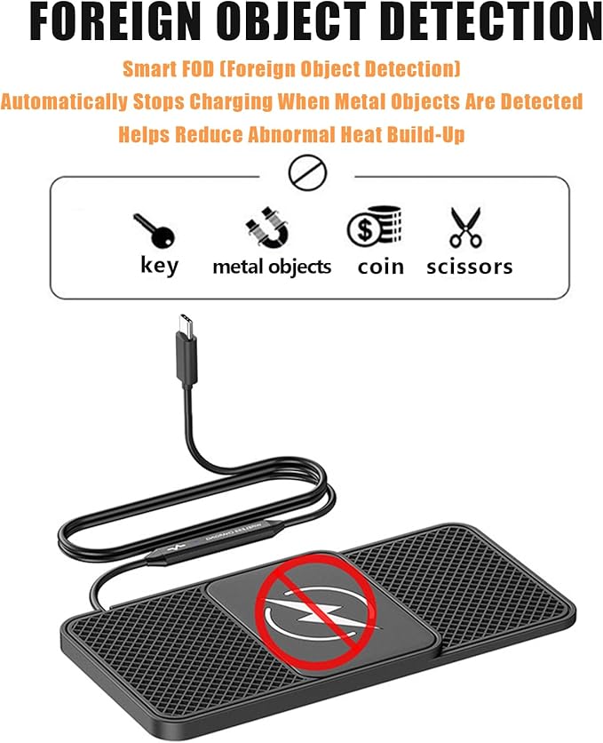 Wireless Car Phone Charger for Land Rover Range Rover Velar Range Rover P400, Type C/USB 20W Fast Charging Pad, Non-Slip Charging Station for Travel Home Office Desk, Lightweight,Type-C