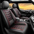 Fit Altima Car Seat Covers Compatible with Nissan Altima 2011-2025 2026 - Full Set Premium Leather， Waterproof Breathable， All-Weather Seat Cushion Protecto&Airbag Compatible（Red Line Black