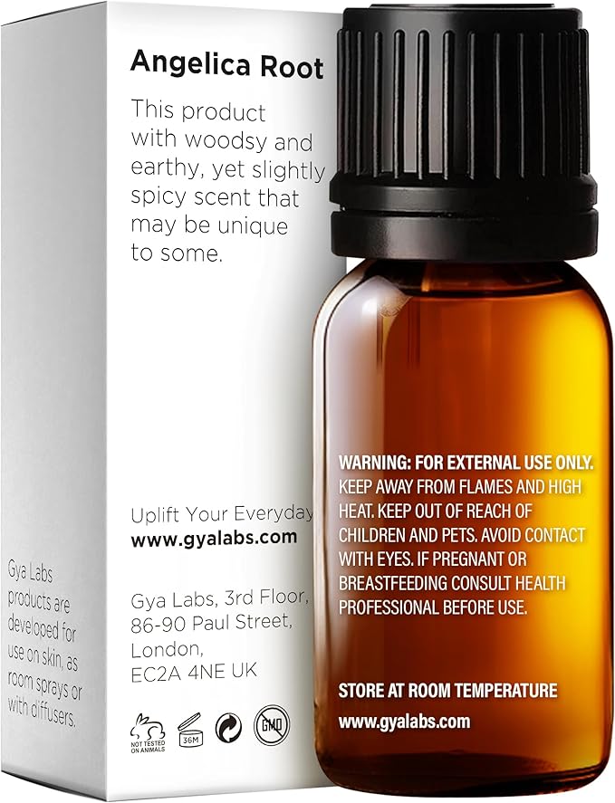 100% Pure Angelica Root Essential Oil - 0.34 Fl Oz - Angelica Root Oil for Hair, Skin, Diffuser, Aromatherapy & DIY Candle Making Scent