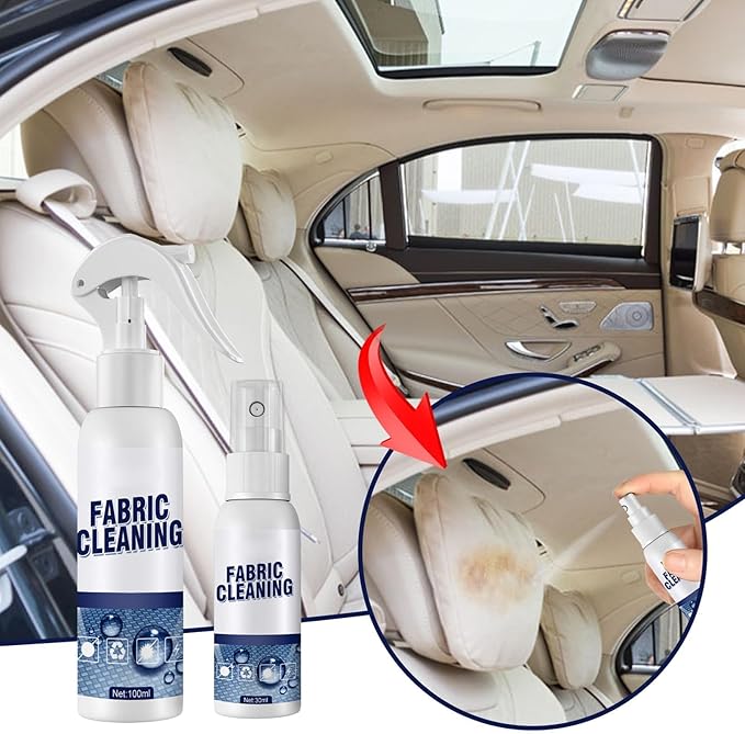 5 Seconds Car Stain Remover, Car Stain Remover, Interior Fabric Leather Cleaning, Car Seat Upholstery Strong Stain Remover, Foam Cleaner Spray for Car (100ml)