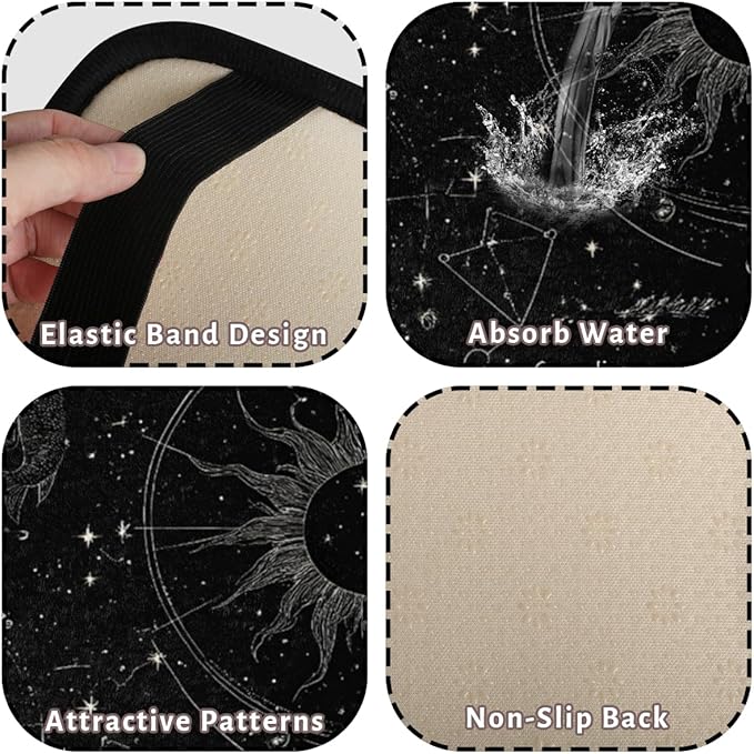 Starry Sky Car Armrest Cover - Soft Long Plush Auto Center Console Pad, Universal Fit Constellation Car Armrest Cushion, Non-Slip Washable Dark Car Interior Decor Accessories for SUV Truck Sedan
