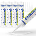 RV Roof Sealant, Self Leveling Lap Sealant White, RV Caulking Sealant Waterproof, Flexible & Non-Cracking, RV Lap Sealant for Camper, Trailer & Motorhome Roof Repair, Secure Odorless (4 Pack)