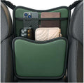 Car Purse Holder Between Seats, Nappa Leather Front Seat Storage Bag with Tissue Holder, Large Capacity Automotive Console Organizer for Document Phone Wallet, Car Accessories (Green)
