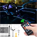 8 m Optic Fiber Car Ambient Lighting Kit RF Remote Control 8 Colors Multicoloured Music Interior Lighting Kit 12V 1W