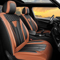 Fit Kona Car Seat Covers for Select Hyundai Kona 2018-2025 2026. Premium Leather, Waterproof， Breathable, Scratch-Resistant & All-Weather Seat Cushion Protector (Full Set, Brown&Black)
