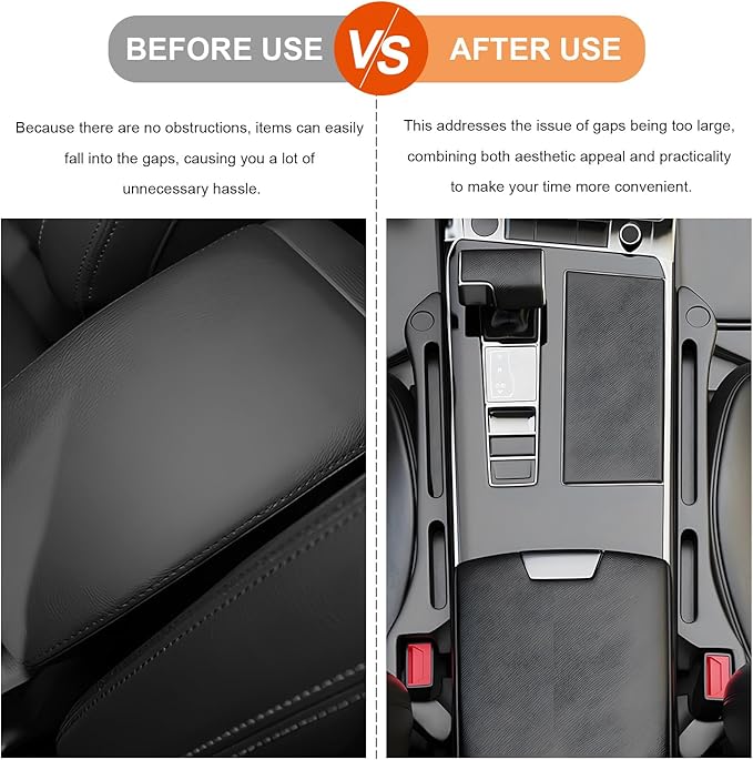 2 PCS Car Seat Gap Fillers, 2 in 1 No-Drop Automotive Seat Guards with Storage Slot, Multifunctional Gap Organizer Between Seats & Consoles to Prevent Items from Dropping