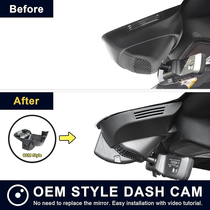 Front 4K Dash Cam Custom fit for Dodge RAM 2500/3500 2019 2020 2021 2022 2023 2024 2025 2026 (Model F), Laramie Big Horn SLT Tradesman Lone Star, UHD 2160P Video, OEM Look App & WiFi, 64GB Card