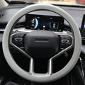 Grey Car Steering Wheel Cover: Universal 13.5 to 15 inches Silicone Steering Cover Compatible with Most Car Models Fit for Round Shpe D Shape