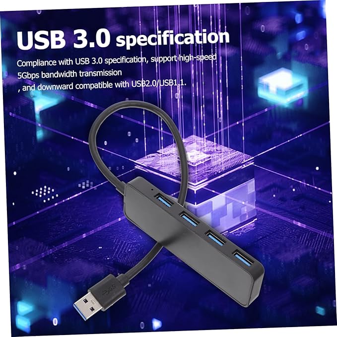 Gadpiparty USB Hub Port Data Splitter Ultra-Slim Expansion Adapter for Laptop and Computer High-Speed Transfer USB Expander for Easy Device Connectivity