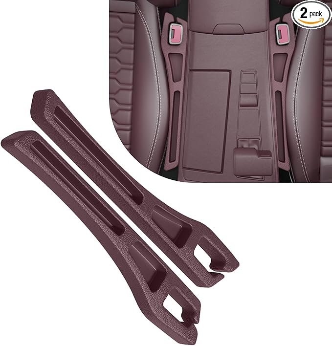 Car Seat Gap Filler Organizer, 2PCS Multifunctional Vehicle Fill Gap Blocker with Storage Slot Between Seat & Console, Anti-Drop Auto Interior Organization, Universal for SUV Truck Sedan(Red)