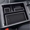 SXCY 2023 2024 Tucson Center Console Organizer Tray for 2022-2024 Tucson NX4 Limited / 2022 2023 2024 Santa Cruz Accessories 2024 Tucson Console Organizer Armrest Console Insert Box (White Mats)