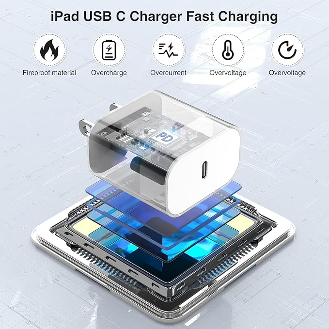 10ft iPhone 17 16 15 Charger, 2Pack 45W USB C Fast Charging Block and Long Type C to C Cable Cord,Wall Plug Adapter Cube Brick for Apple iPhone 17 Pro Max/17 Air/16e/16 Pro/15 Plus/iPad,Samsung Galaxy