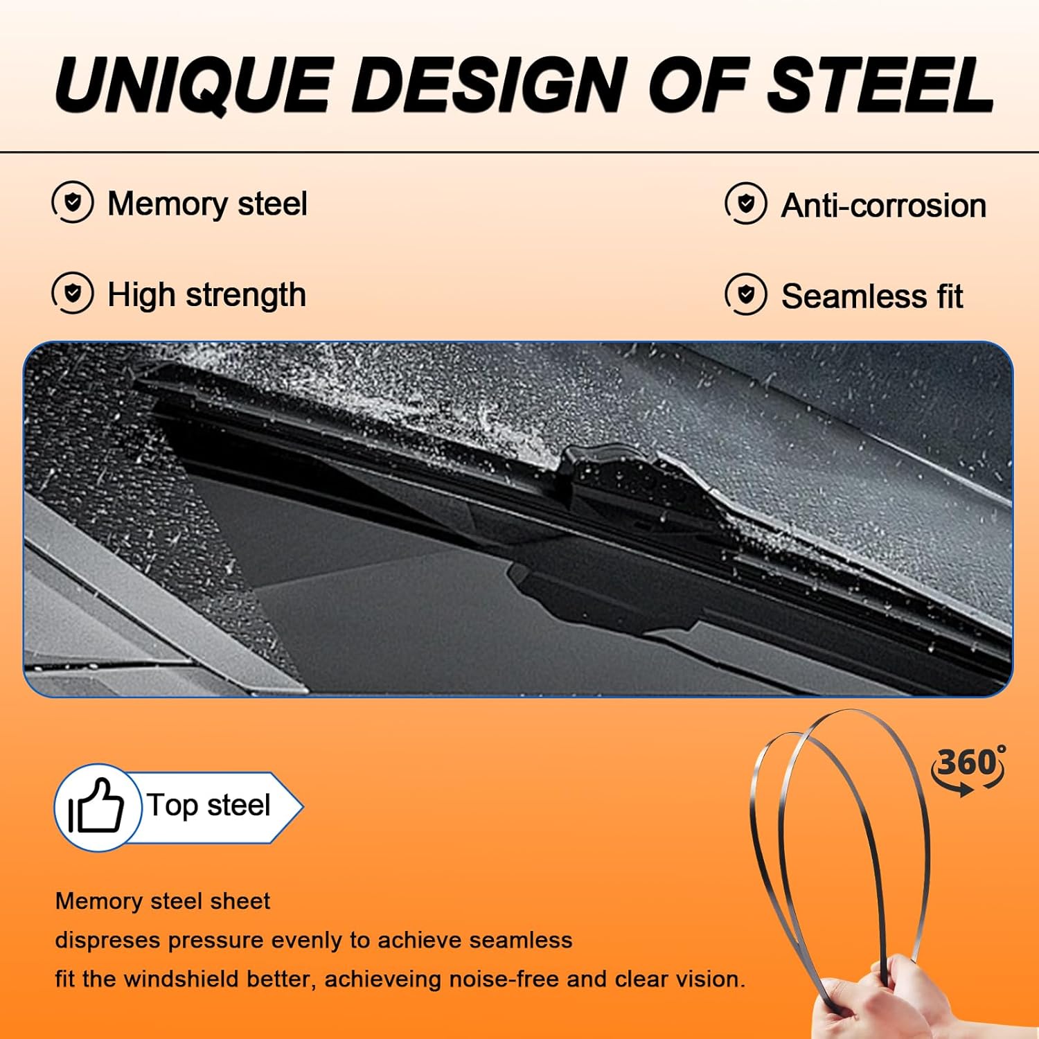 HULADAED® 24'' 18'' 14'' Windshield Wipers Replacement for Hyundai Santa Fe 2012 2011 2010 2009 2008 2007,Silicone Front Rear Wiper blades for MY Car-All Weather & Quiet(3 PACK)
