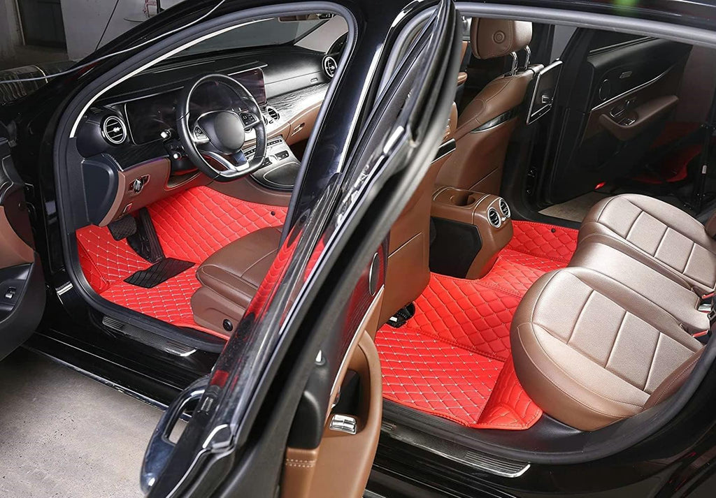 Custom Artificial Leather Waterproof All-Weather Car Floor Mats Fit for 99% Sedan SUV Sports Car Vehicle Car Mat (Purple)