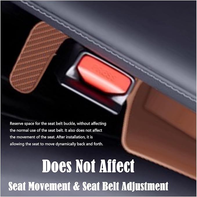 Seat Gap Storage Box for Your Car,Trucks, Auto Seat Gap Filler Organizer 2 Pack, Fill the Gap Space Between the Console and Side Seats, Universal Car Accessories Gap Storage Organizer, Brown