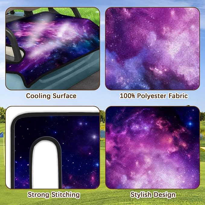 Golf Cart Seat Covers, Pulple Sky Golf Cart Seat Towel Blanket Club Car for Golf Lover, Golf Cart Accessories, Keep Seat Comfortable and Cool for 2-Seat Golfs Carts, Gifts for Christmas Thanksgiving