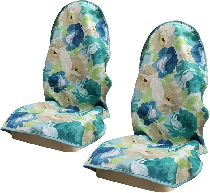 Car Seat Covers 2pcs Waterproof Towel Car Seat Cover Universal Fit for Most Trucks SUV Fitness Athletes Pets Gym and Water Sport(Chrysanthemum)