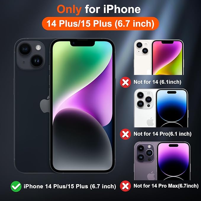 SUPFINE Magnetic for iPhone 15 Plus Case & iPhone 14 Plus Case(Compatible with MagSafe)(Military Grade Drop Protection) Slim Translucent Shockproof with Anti-Fingerprint Phone Case,Blue Green