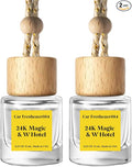 C Classy Hanging Car Air Freshener 2 Pack, 24.K Ma.gicl Essential Oil Diffuser, Long-Lasting Fragrance, Cute Glass Bottle Car Accessories for Women & Men, Made in USA