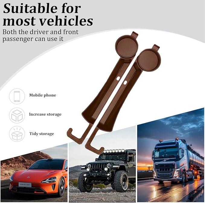 2PCS Car Seat Gap Filler, Soft Carbon Fiber Vehicle Between Seat and Console Organizer with Cup Holder, Prevent Falling Automotive Interior Chair Gap Plug, Universal Fit (Brown)