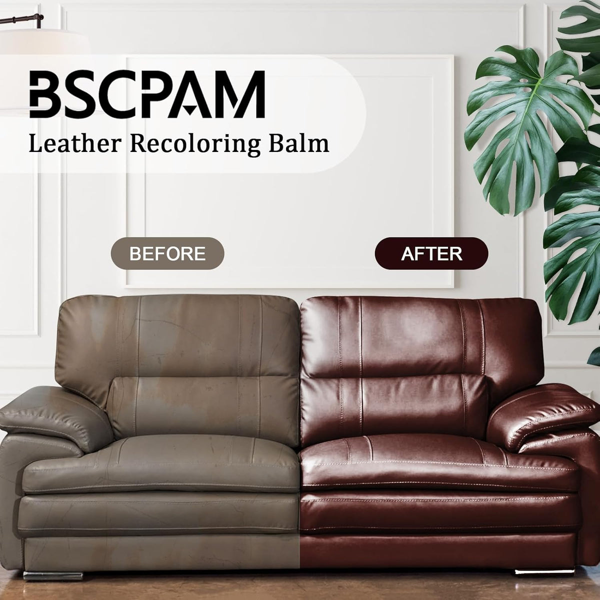 Gray Leather Recoloring Balm, 12oz Leather Color Restorer for Couches, Leather Repair Kit for Furniture, Leather Dye for Leather Fade, Leather Repair Restore car seat